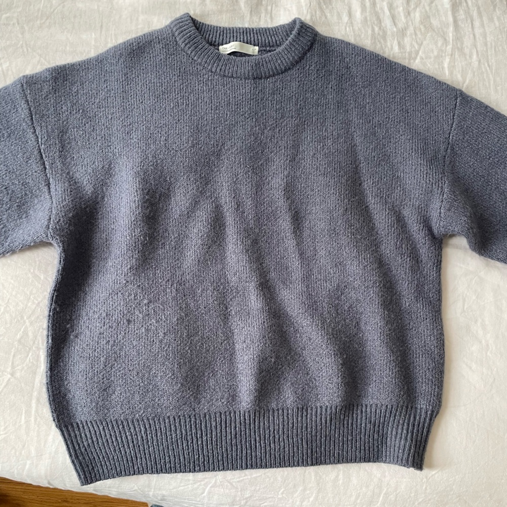 OAK + FORT Navy Crewneck Sweater
